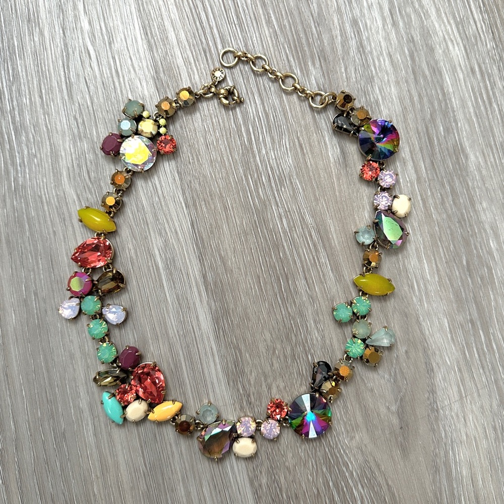 J. Crew crystal cluster necklace